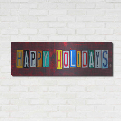 Luxe Metal Art 'Happy Holidays' by Design Turnpike, Metal Wall Art,48x16