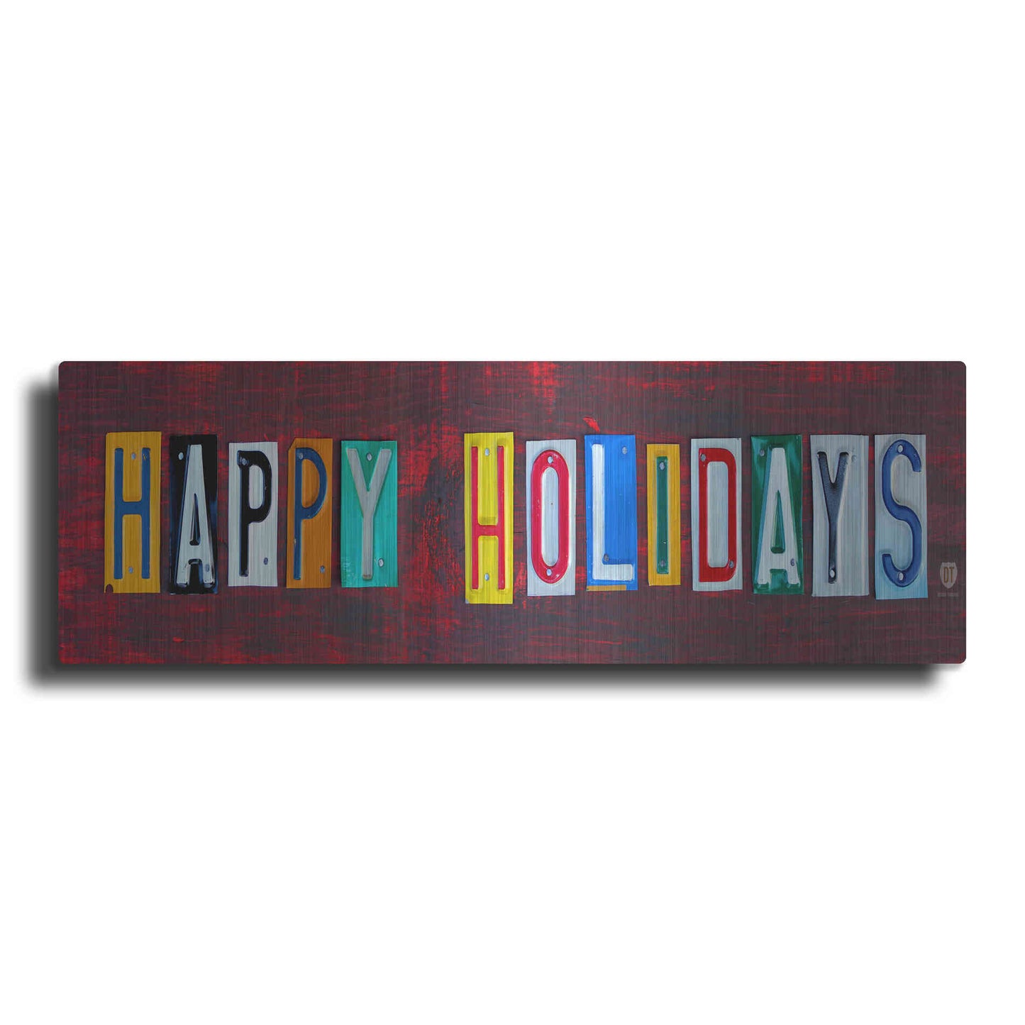 Luxe Metal Art 'Happy Holidays' by Design Turnpike, Metal Wall Art