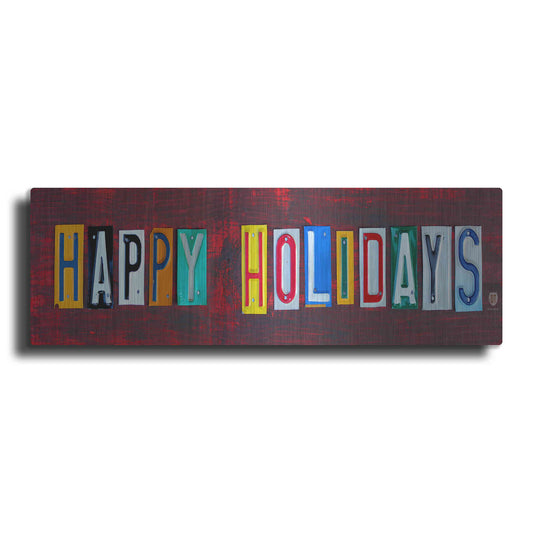 Luxe Metal Art 'Happy Holidays' by Design Turnpike, Metal Wall Art
