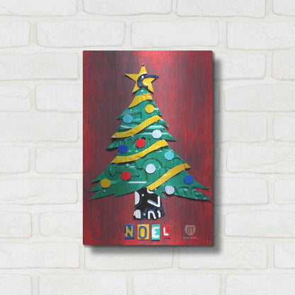 Luxe Metal Art 'Noel Christmas Tree License Plate Art' by Design Turnpike, Metal Wall Art,12x16