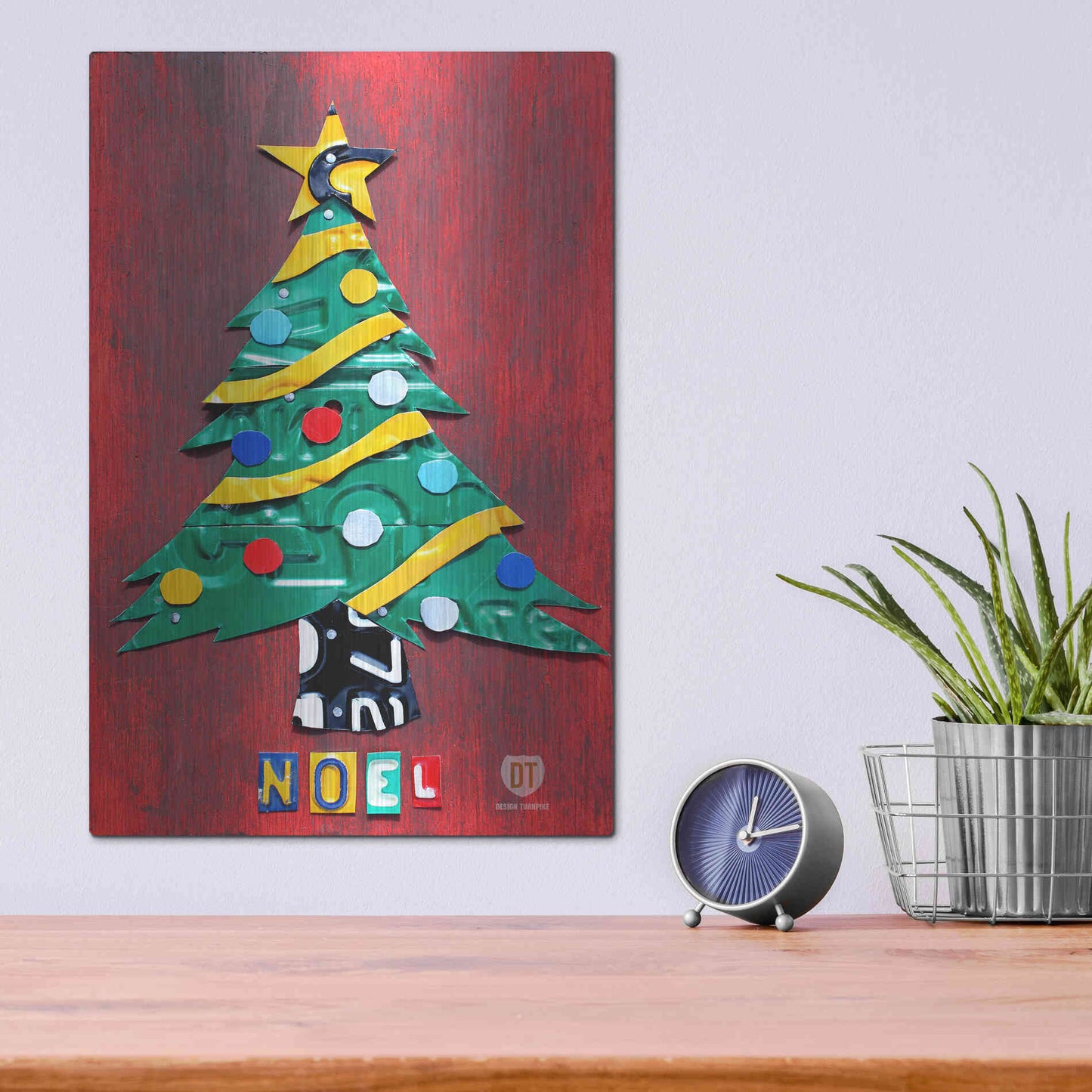 Luxe Metal Art 'Noel Christmas Tree License Plate Art' by Design Turnpike, Metal Wall Art,12x16