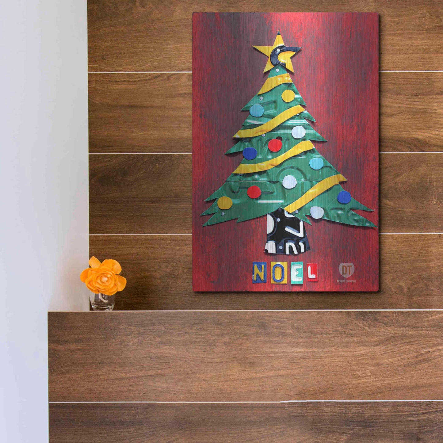 Luxe Metal Art 'Noel Christmas Tree License Plate Art' by Design Turnpike, Metal Wall Art,12x16