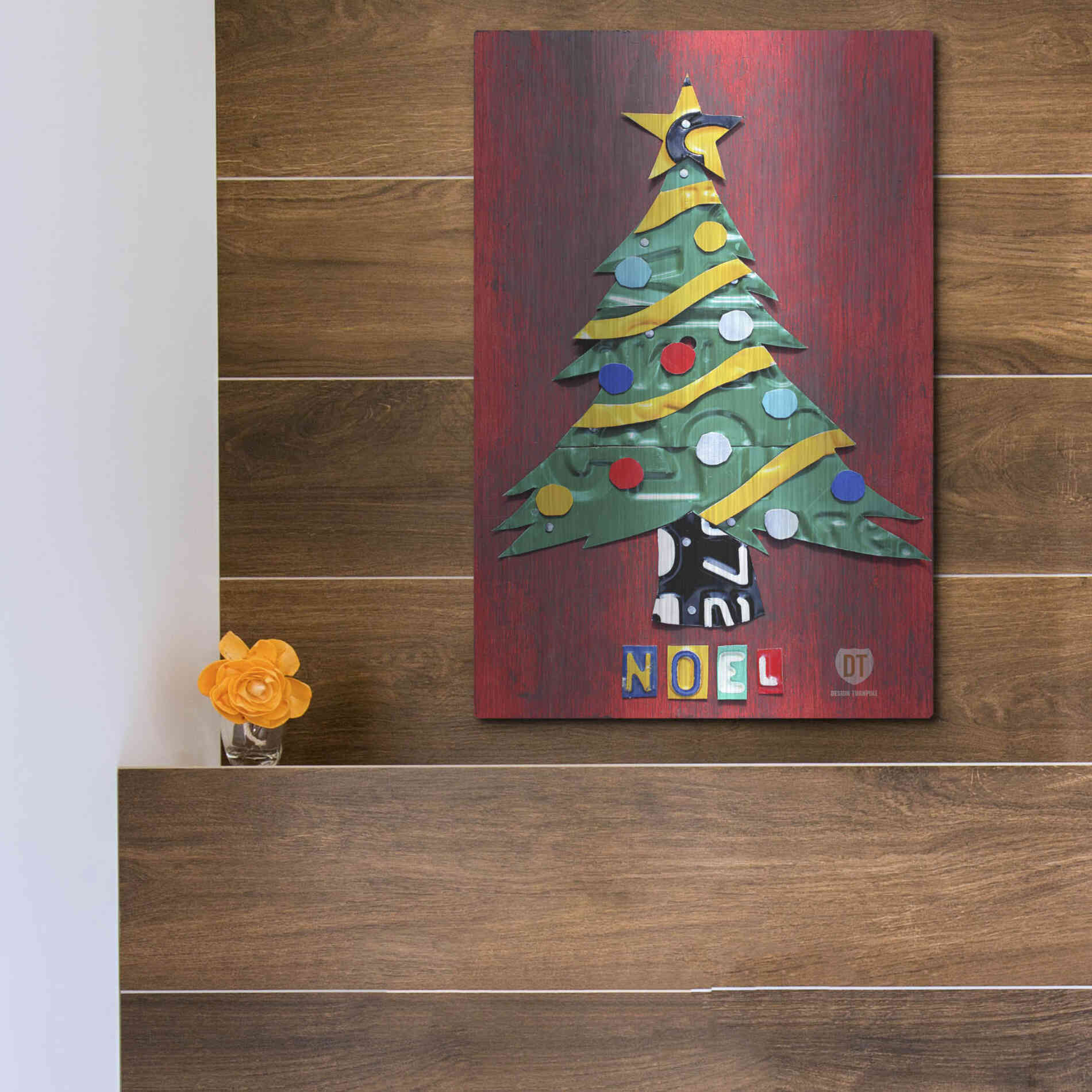 Luxe Metal Art 'Noel Christmas Tree License Plate Art' by Design Turnpike, Metal Wall Art,12x16