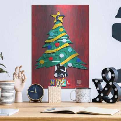 Luxe Metal Art 'Noel Christmas Tree License Plate Art' by Design Turnpike, Metal Wall Art,12x16