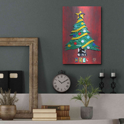 Luxe Metal Art 'Noel Christmas Tree License Plate Art' by Design Turnpike, Metal Wall Art,12x16