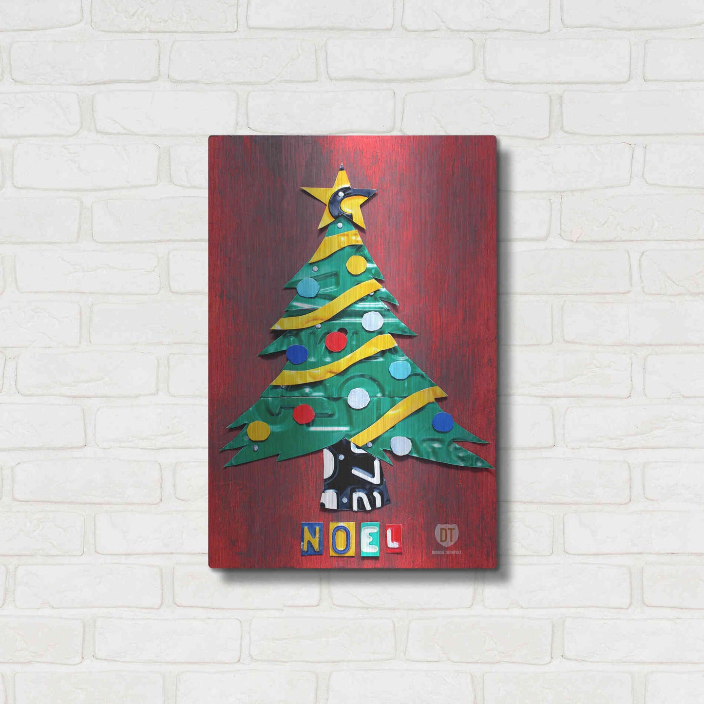 Luxe Metal Art 'Noel Christmas Tree License Plate Art' by Design Turnpike, Metal Wall Art,16x24