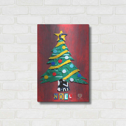 Luxe Metal Art 'Noel Christmas Tree License Plate Art' by Design Turnpike, Metal Wall Art,16x24