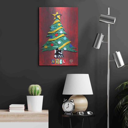 Luxe Metal Art 'Noel Christmas Tree License Plate Art' by Design Turnpike, Metal Wall Art,16x24