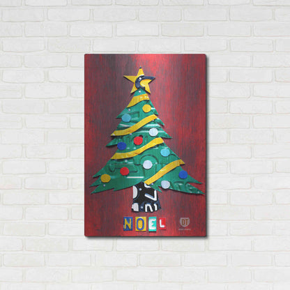 Luxe Metal Art 'Noel Christmas Tree License Plate Art' by Design Turnpike, Metal Wall Art,24x36