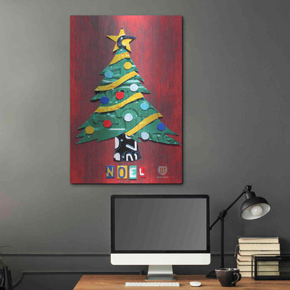 Luxe Metal Art 'Noel Christmas Tree License Plate Art' by Design Turnpike, Metal Wall Art,24x36