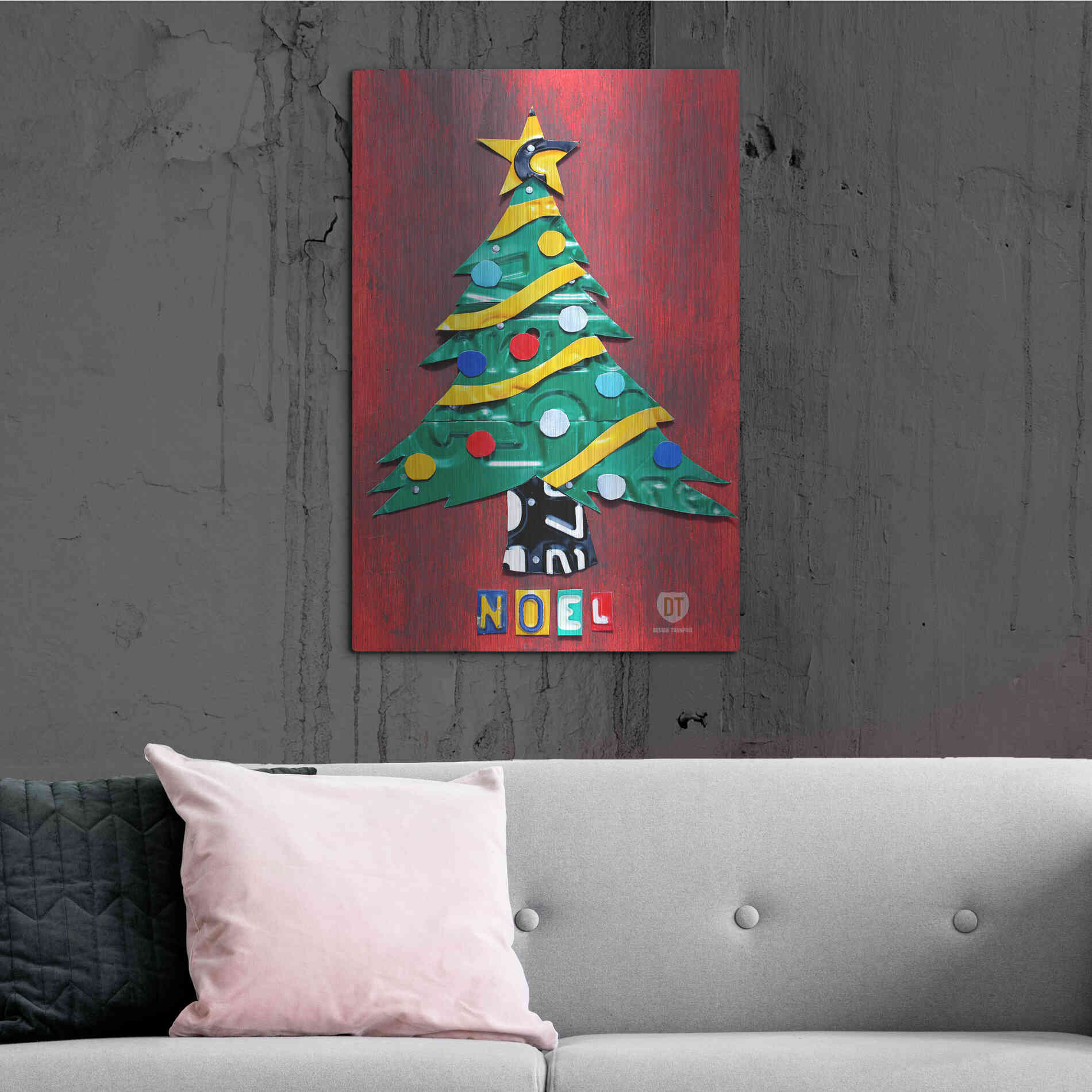 Luxe Metal Art 'Noel Christmas Tree License Plate Art' by Design Turnpike, Metal Wall Art,24x36