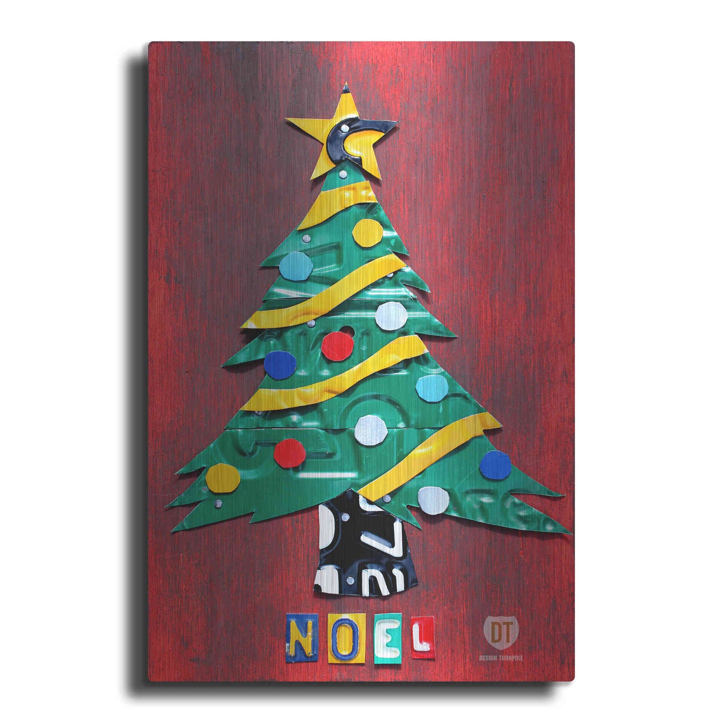 Luxe Metal Art 'Noel Christmas Tree License Plate Art' by Design Turnpike, Metal Wall Art