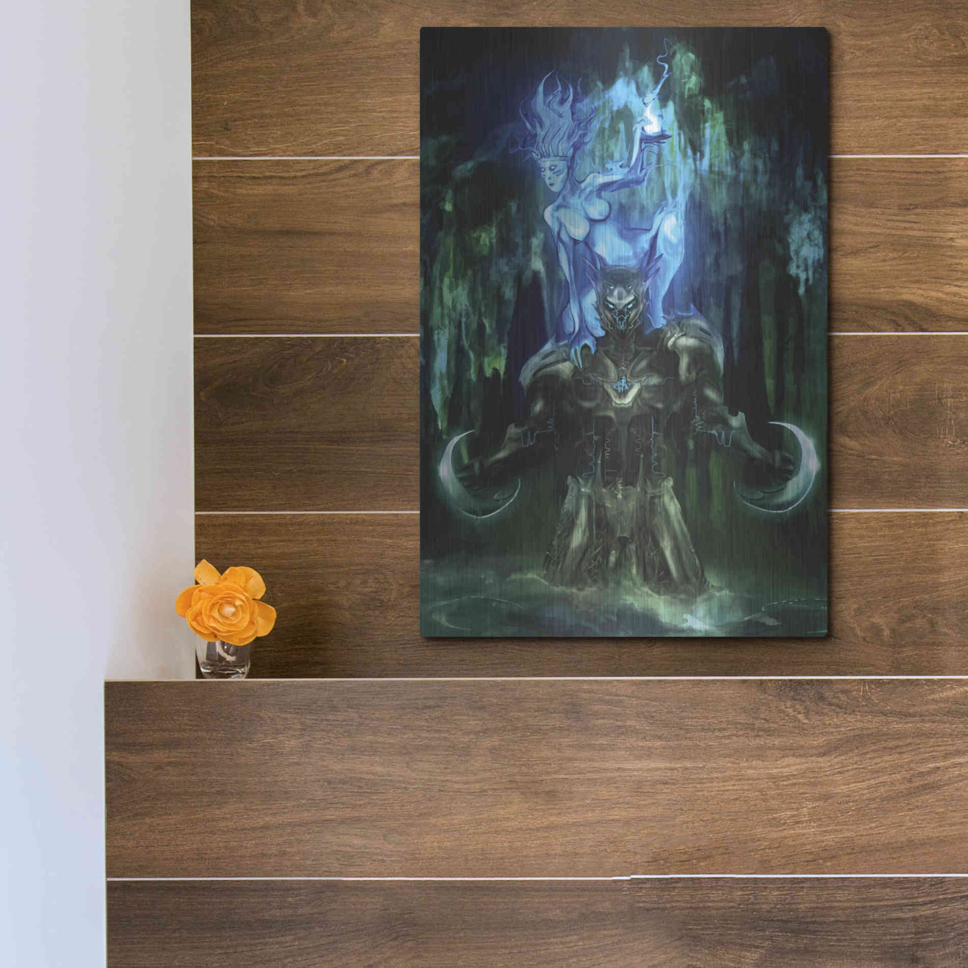 Luxe Metal Art 'Chaac' by Michael StewArt, Metal Wall Art,12x16