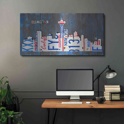 Luxe Metal Art 'Seattle Skyline License Plate Art' by Design Turnpike, Metal Wall Art,48x24