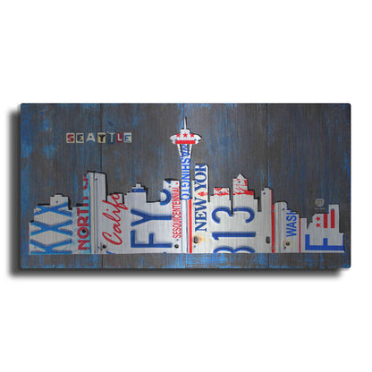 Luxe Metal Art 'Seattle Skyline License Plate Art' by Design Turnpike, Metal Wall Art