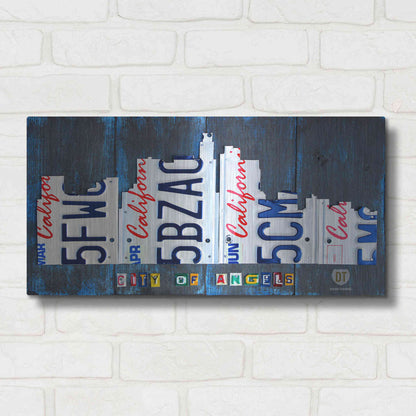Luxe Metal Art 'Los Angeles Skyline License Plate Art' by Design Turnpike, Metal Wall Art,24x12