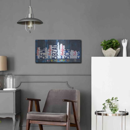 Luxe Metal Art 'Los Angeles Skyline License Plate Art' by Design Turnpike, Metal Wall Art,24x12