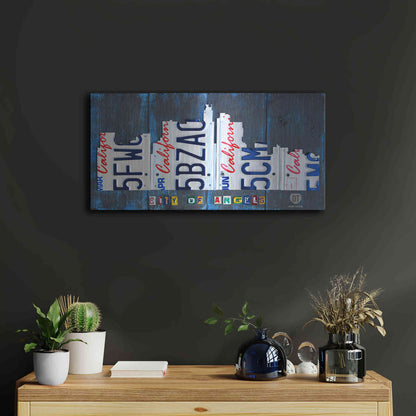 Luxe Metal Art 'Los Angeles Skyline License Plate Art' by Design Turnpike, Metal Wall Art,24x12