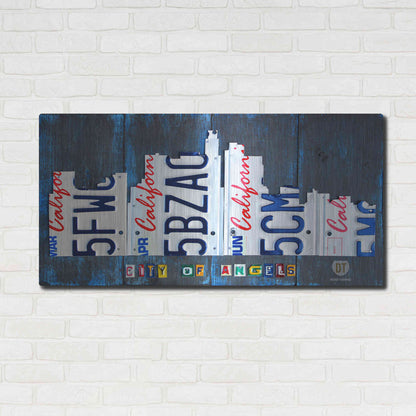 Luxe Metal Art 'Los Angeles Skyline License Plate Art' by Design Turnpike, Metal Wall Art,48x24