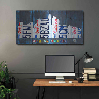 Luxe Metal Art 'Los Angeles Skyline License Plate Art' by Design Turnpike, Metal Wall Art,48x24