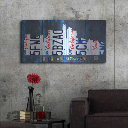 Luxe Metal Art 'Los Angeles Skyline License Plate Art' by Design Turnpike, Metal Wall Art,48x24