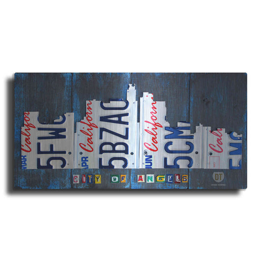 Luxe Metal Art 'Los Angeles Skyline License Plate Art' by Design Turnpike, Metal Wall Art