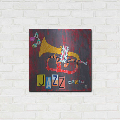 Luxe Metal Art 'License Plate Art Jazz Series Tuba' by Design Turnpike, Metal Wall Art,24x24