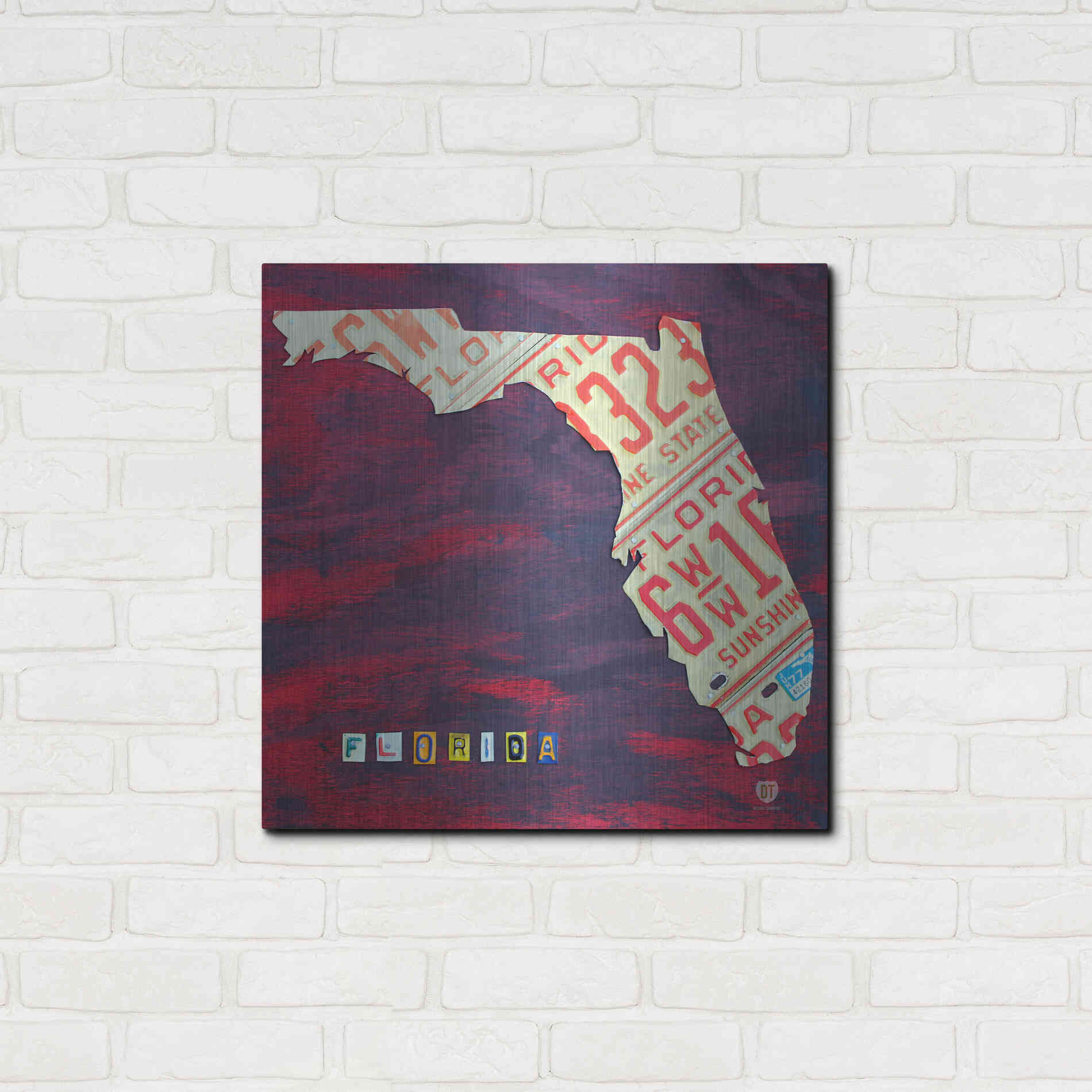 Luxe Metal Art 'Florida License Plate' by Design Turnpike, Metal Wall Art,24x24