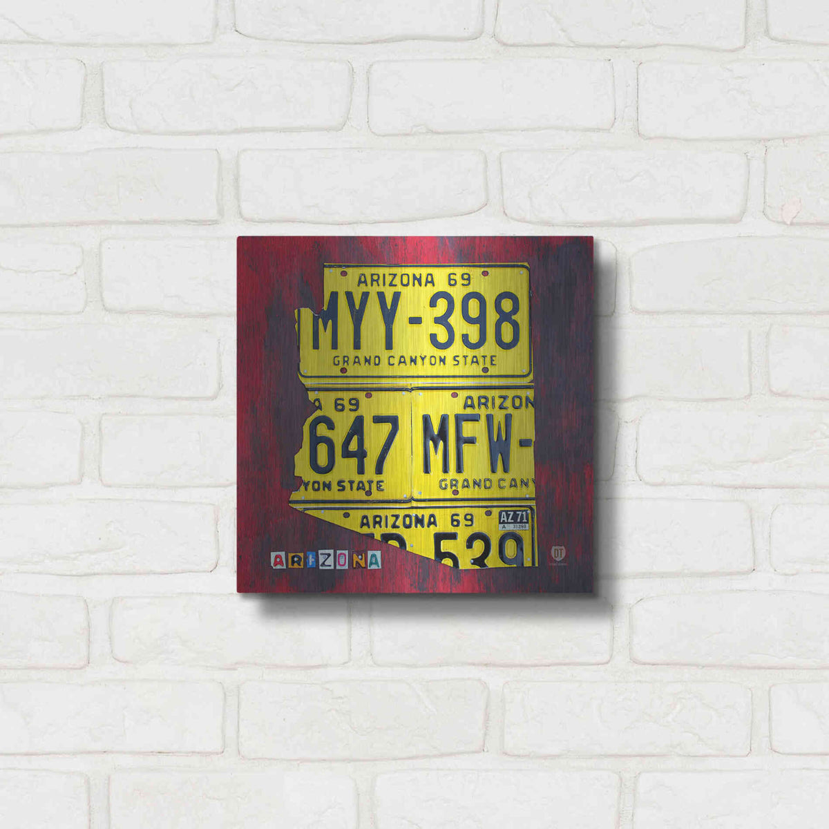 Luxe Metal Art 'Arizona License Plate' by Design Turnpike, Metal Wall Art,12x12