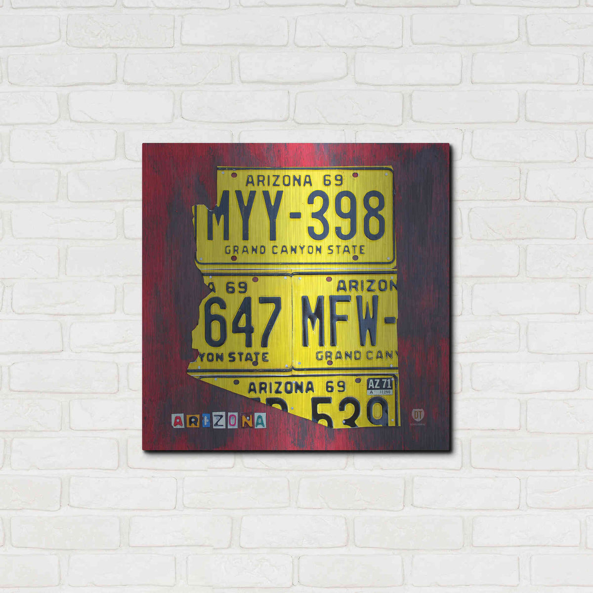 Luxe Metal Art 'Arizona License Plate' by Design Turnpike, Metal Wall Art,24x24