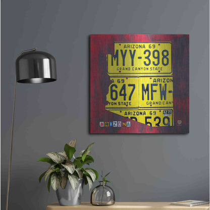 Luxe Metal Art 'Arizona License Plate' by Design Turnpike, Metal Wall Art,24x24