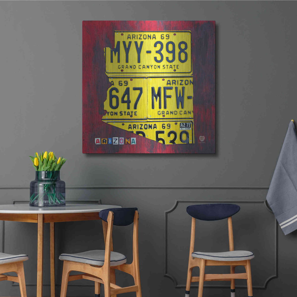 Luxe Metal Art 'Arizona License Plate' by Design Turnpike, Metal Wall Art,36x36