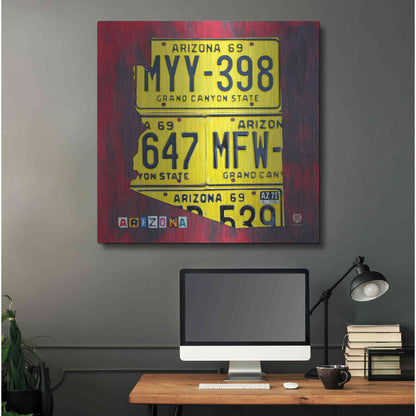 Luxe Metal Art 'Arizona License Plate' by Design Turnpike, Metal Wall Art,36x36