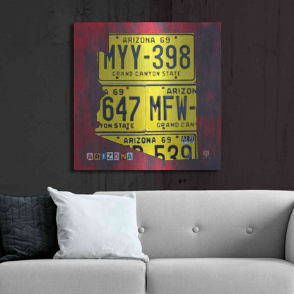 Luxe Metal Art 'Arizona License Plate' by Design Turnpike, Metal Wall Art,36x36