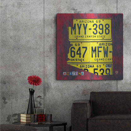 Luxe Metal Art 'Arizona License Plate' by Design Turnpike, Metal Wall Art,36x36