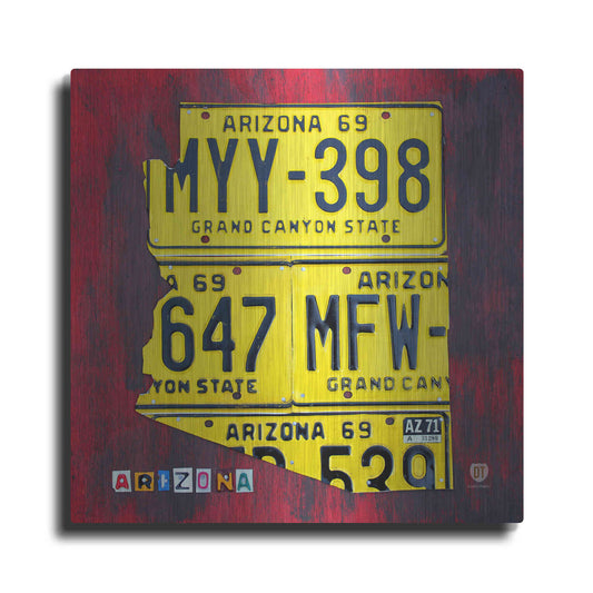 Luxe Metal Art 'Arizona License Plate' by Design Turnpike, Metal Wall Art