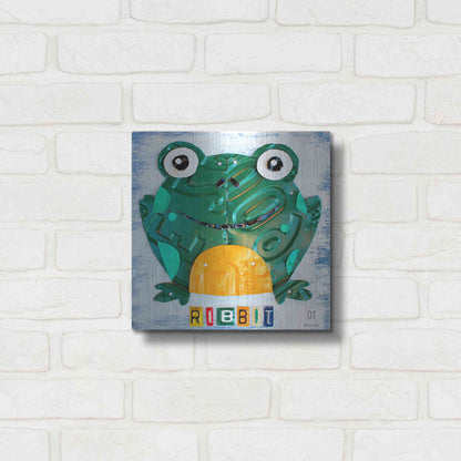 Luxe Metal Art 'Ribbit The Frog' by Design Turnpike, Metal Wall Art,12x12