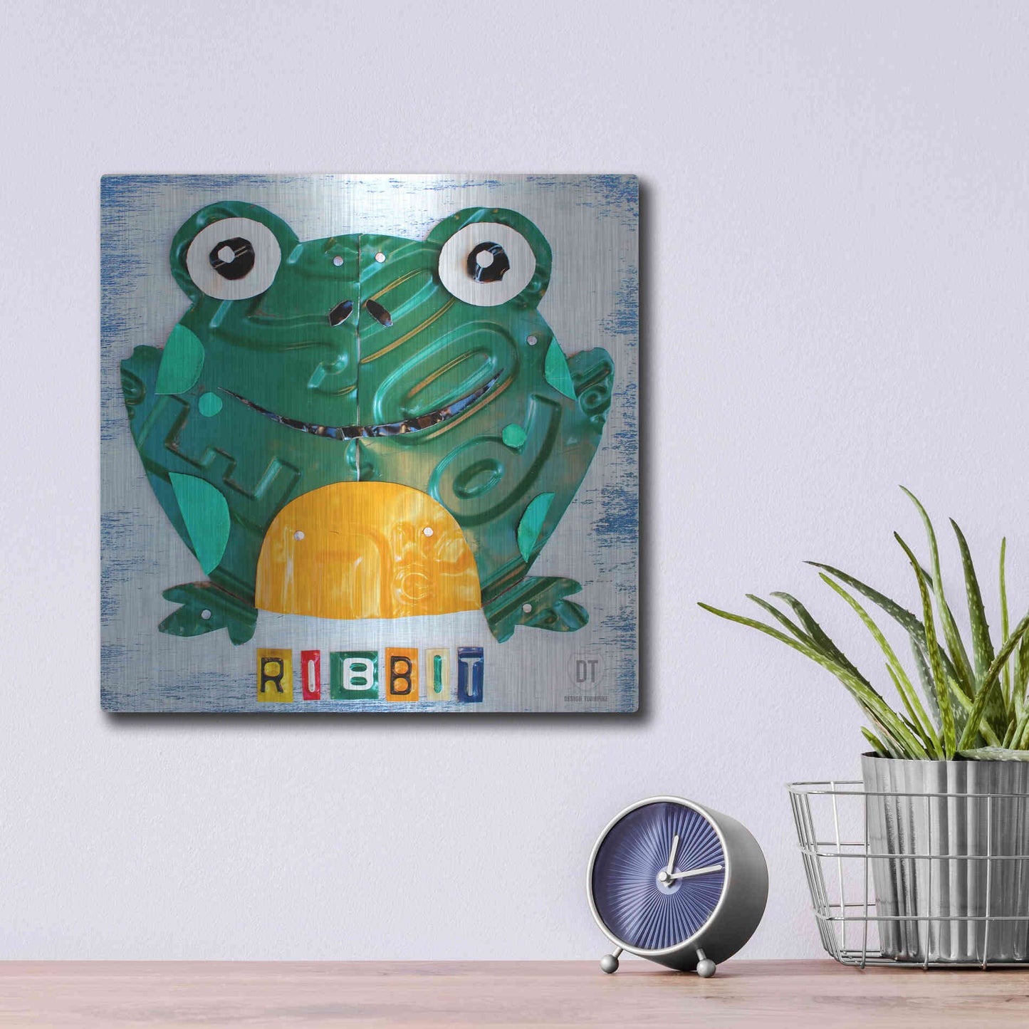 Luxe Metal Art 'Ribbit The Frog' by Design Turnpike, Metal Wall Art,12x12
