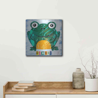 Luxe Metal Art 'Ribbit The Frog' by Design Turnpike, Metal Wall Art,12x12