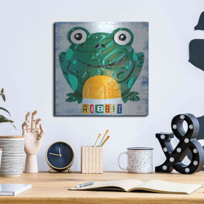 Luxe Metal Art 'Ribbit The Frog' by Design Turnpike, Metal Wall Art,12x12