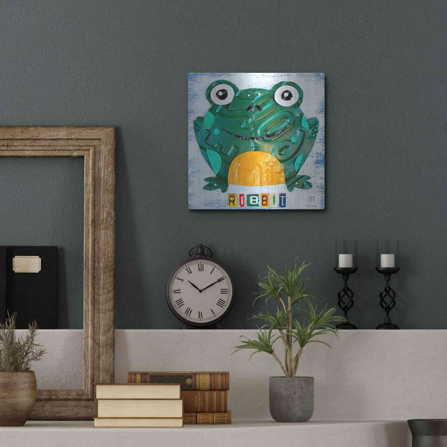 Luxe Metal Art 'Ribbit The Frog' by Design Turnpike, Metal Wall Art,12x12