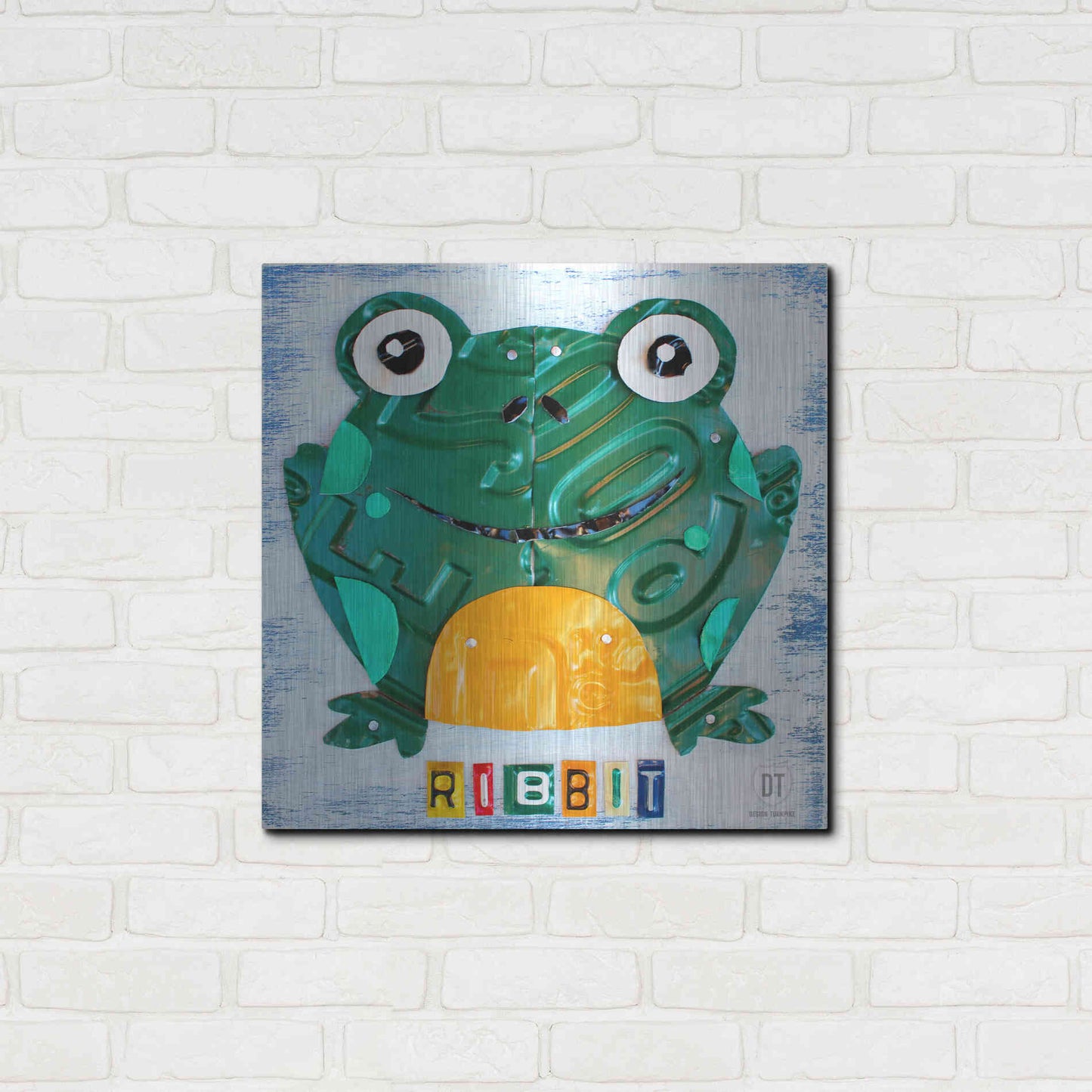 Luxe Metal Art 'Ribbit The Frog' by Design Turnpike, Metal Wall Art,24x24