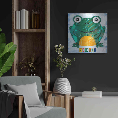 Luxe Metal Art 'Ribbit The Frog' by Design Turnpike, Metal Wall Art,24x24