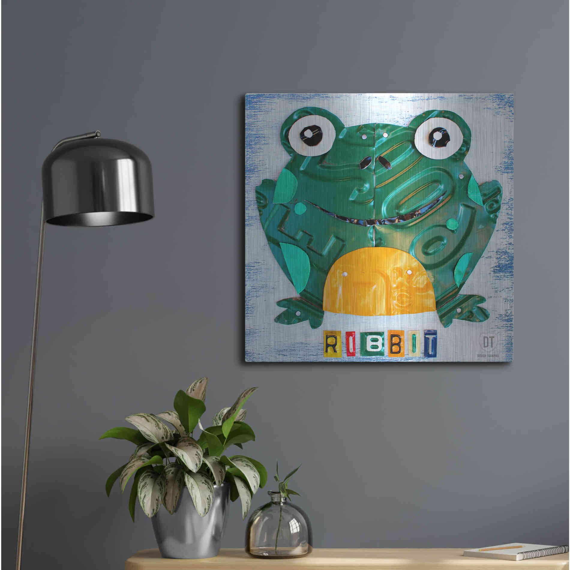 Luxe Metal Art 'Ribbit The Frog' by Design Turnpike, Metal Wall Art,24x24