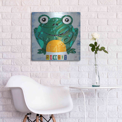 Luxe Metal Art 'Ribbit The Frog' by Design Turnpike, Metal Wall Art,24x24