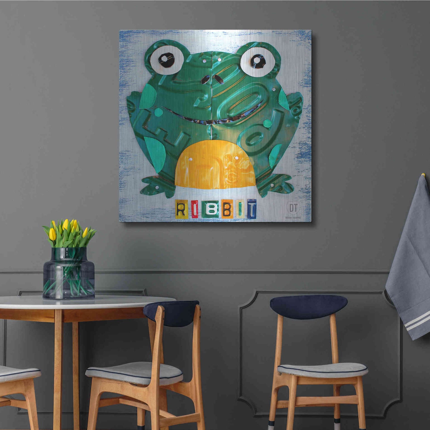 Luxe Metal Art 'Ribbit The Frog' by Design Turnpike, Metal Wall Art,36x36