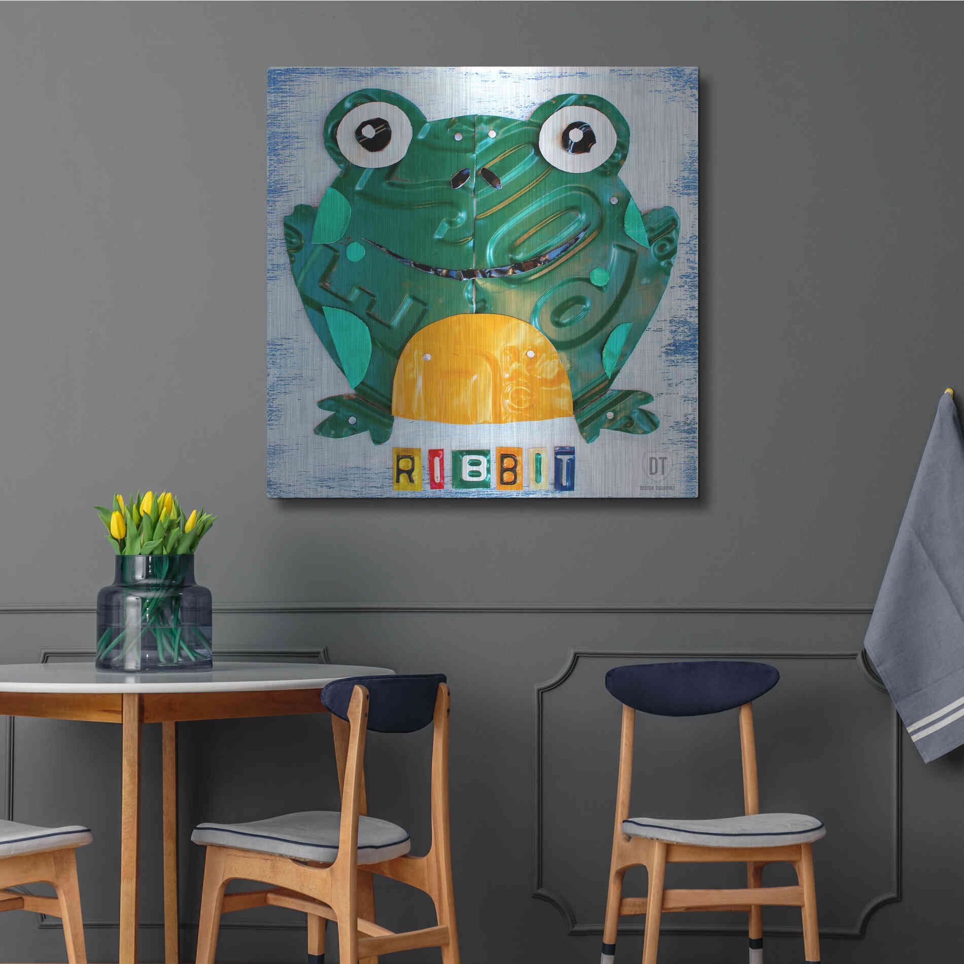 Luxe Metal Art 'Ribbit The Frog' by Design Turnpike, Metal Wall Art,36x36
