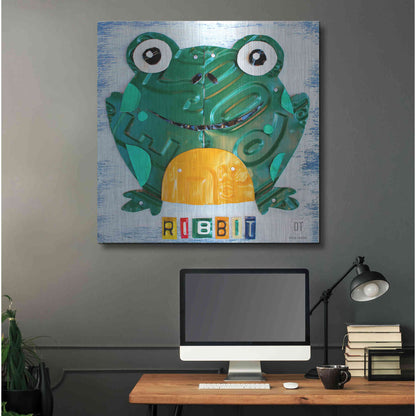 Luxe Metal Art 'Ribbit The Frog' by Design Turnpike, Metal Wall Art,36x36