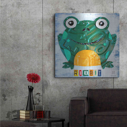 Luxe Metal Art 'Ribbit The Frog' by Design Turnpike, Metal Wall Art,36x36