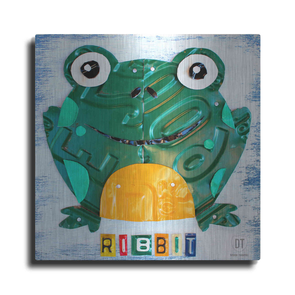 Luxe Metal Art 'Ribbit The Frog' by Design Turnpike, Metal Wall Art